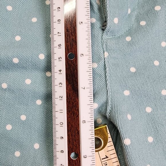 J.Crew Matchstick Polka Dot Stretch Jeans Light Blue Size 31 Cotton/Spandex Wome - Picture 12 of 13